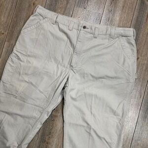 Carhartt B151 Tan Canvas Utility Work Pants Dungaree Fit Men 50x30 (Measures 48)